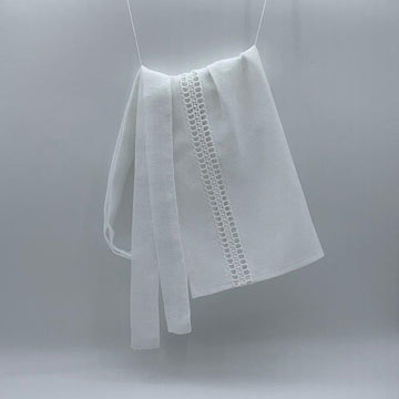 DOUBLE EYELET STRIPS APRON